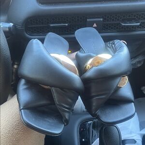 JW ANDERSON Black Sandals with Gold Details